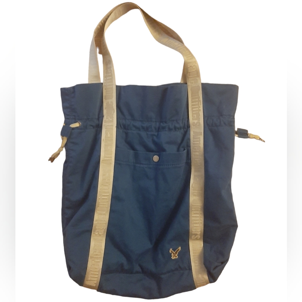 American Eagle Navy & Green Reversible Tote Bag